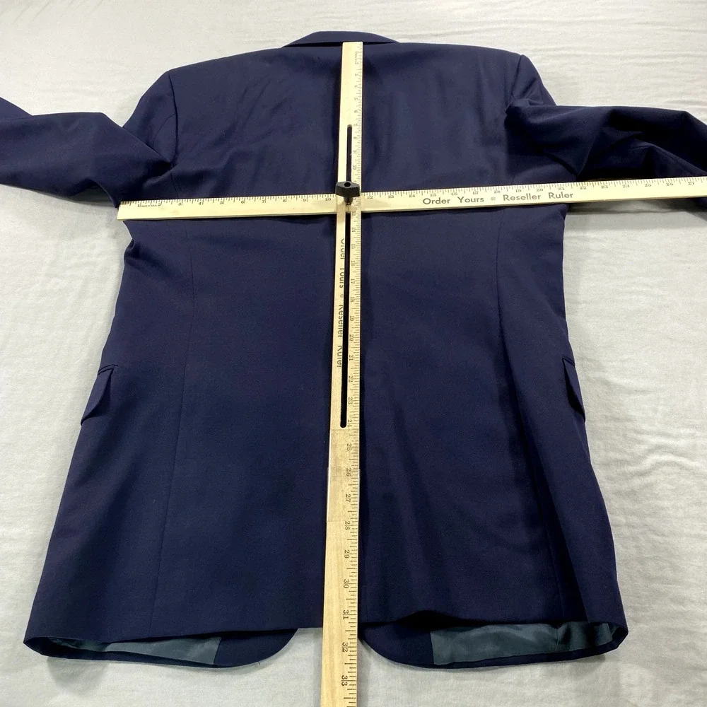 Oscar De La Renta Blazer Mens 40L‎ Blue Wool Two Button Front Sport CoatJacket